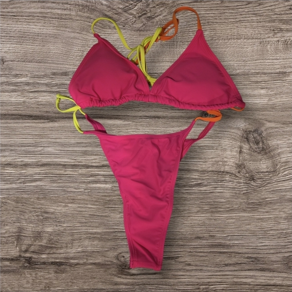 Swim Suit Hot Pink 2 Piece - Size LG NWT - Picture 3 of 5